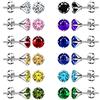 MicVivien 24 Pezzi Set Colorati Orecchini Diamante 4mm/6mm/8mm in Acciaio Inossidabile per Donna Uomo Orecchini a Bottone Zircone Set Ragazza