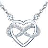 MicVivien Collana con Ciondolo Cuore infinito in Argento 925, Pendente Infinito Argento con Zirconia Cubica Collana Donna Gioielli per Mamma Fidanzata Moglie