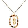 P D PAOLA PDPAOLA - Collana con lettera B, in argento Sterling 925, placcato oro 18 carati, gioiello da donna