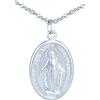 MicVivien Collana Medaglia Ovale Miracolosa in Argento 925, Ciondolo Medaglia di Maria Vergine Madonna, Gioiello Religioso Cristiano Donna Ragazza