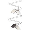 MicVivien 2 PCS Acciaio inox Pendente Ciondolo Collana Esercito Double Dog Tag Targhetta 27 Pollici Catena Catenina Uomo,Donna