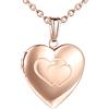 MicVivien Acciaio Inossidabile Collana con Ciondolo portafoto a Forma di Cuore con Modello Doppio Cuore/Love, Personalizzata Collane Gioielli per Mamma Donne Ragazze