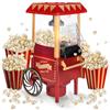 NK Macchina per Popcorn Retro 1.200W ad Aria Calda - Macchina Pop Corn Elettrica Senza Olio, 0.3L, Pronta in 2 Minuti, Design Vintage Compatto per Casa (Rosso)