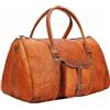 Originale Borsone da viaggio in vera pelle palestra da uomo vintage bagaglio da notte w...