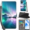 PHINIENLAND Cover per Oppo A55 5G / A54 4G / A53s 5G / A16 4G Case PU Pelle Custodia [Kickstand] [Chiusura magnetica] [Slot per Schede], Portafoglio Flip Custodia per Oppo A16 4G,Aurora