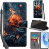 PHINIENLAND Cover per Honor 90 Lite / X50i 5G Case PU Pelle Custodia [Kickstand] [Chiusura magnetica] [Slot per Schede], Portafoglio Flip Custodia per Honor 90 Lite,Fiamma