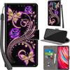 PHINIENLAND Cover per Xiaomi Redmi Note 8 Pro Case PU Pelle Custodia [Kickstand] [Chiusura magnetica] [Slot per Schede], Portafoglio Flip Custodia per Redmi Note 8 Pro,Farfalla dorata