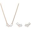 Swarovski Mesmera Set Collana Pendente e Orecchini, con Zirconia, Taglio Pear e Octagon Step, Chiusura a Moschettone, Placcatura in Tonalità Oro Rosa, 38-45 cm, 0,9 x 1,5 cm, 0,9 x 1,5 cm