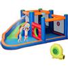 Castello gonfiabile per bambini 3-8 anni con scivolo, trampolino e piscina, 380x340x170cm