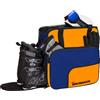 Brubaker Borsa per Scarponi da Sci con Scomparto per Casco - Super Function - Borsa da Sci con Funzione Zaino - Blu Arancione