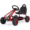 Go Kart a Pedali per Bambini, Karting Con 4 Ruote Antiurto E Freno a Mano, 2 Ped