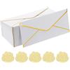 PATIKIL #10 150GSM Eleganti Buste Postali per Affari, 100Pz 10,4 x 24,1 cm Buste Autosigillanti Formato Lettera Standard Dorato e Adesivi per Cartoline di Natale e Matrimoni, Bianche
