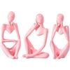 BMLCGJ Statua del pensatore decorazione dorata scultura d'arte astratta, statuette da collezione in resina dorata per casa, soggiorno, ufficio, scaffale, ottima idea regalo (rosa)