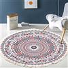 Duories Tappeto vintage bohémien in cotone,motivo mandala,lavabile,tessuto a mano,tappeto rotondo con nappe,per camera letto,corridoio,soggiorno,tavolino caffè,lavabile in lavatrice,60 cm,motivo floreale #3