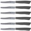 Tredoni 6 Coltelli da Cucina - 11cm Acciaio Inossidabile Italiano Coltello Posate da Verdure/Bistecca/Tavola Seghettato, Punta Arrotondata (Grigio Pietra)