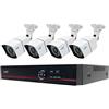 PNI Kit di videosorveglianza AHD PNI House PTZ1500 5 MP - DVR e 4 telecamere di sorveglianza esterna, H.265, riconoscimento viso, rilevamento umano, nero