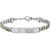 Diesel Bracciale da uomo in acciaio inossidabile bicolore con chiusura a moschettone