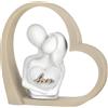 BONGELLI PREZIOSI Figura Coppia Cuore Love 24x25cm Nocciola