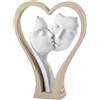 BONGELLI PREZIOSI Figura Coppia Cuore Alta Visi 18cm Nocciola