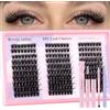 WENDY LASHES Kit Extension Ciglia Finte Ciuffetti 80D, Lunghezze Miste 9-16mm Curl D, Include Bond & Seal, Pinzette e Spazzola, Set Completo per Ciglia Finte Naturali a Casa