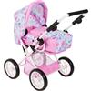 Bayer Chic 2000® Leni - Passeggino combinato 3 in 1 per bambole, pieghevole, manico regolabile in altezza 43-67 cm, borsa per il trasporto, bambole fino a 46 cm, a partire dai 3 anni
