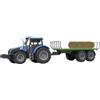 TACHAN - Trattore blu con rimorchio rimovibile - Scala 1:32 - Luci e suoni (CPA Toy Group 702T01054)