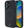 MERCEDES CUSTODIA HARD COVER SILICON SOFT SMOOTH CASE MAGSAFE BLACK PER APPLE IPHONE 16 PLUS