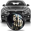 SkinoEu Stemma tuning cofano anteriore baule 82 mm compatibile con BMW emblema 51147057794 Nero Tattoo Teschio Skull EN 25