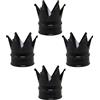 SENZEAL 4 Pezzi Tappi Pneumatici Auto Corona Antipolvere Coprivalvola Auto Universale in Lega di Alluminio Tappino Gomme per Auto Biciclette Camion Moto (Nero)