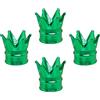 SENZEAL 4 Pezzi Tappi Pneumatici Auto Corona Antipolvere Coprivalvola Auto Universale in Lega di Alluminio Tappino Gomme per Auto Biciclette Camion Moto (Verde)