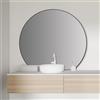 Talos Picasso Specchio nero Ø 100 cm - Elegante specchio da parete con cornice in alluminio - ideale per bagno e ambiente moderno - Specchio da bagno di alta qualità in nero