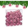 Relaxdays Palline di Natale, Set da 50 Palle Albero, Addobbi Natalizi, ∅ 6 cm, Sfere in Plastica Lucida, Rosa