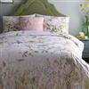 Appletree - Copripiumino da giardino con foglie e uccelli - Letto matrimoniale (200 x 200 cm) - 200 fili - Bordo a tubini - Morbido 100% cotone - 2 federe - Copripiumino floreale naturale - Biancheria