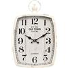 Menterry Rectangle Retro Wall Clock, Old-Fashioned Antique Design, Rustic Vintage Style, Battery Operated Silent Decor Wall Clocks for Farmhouse, Kitchen, Office (White Rectangle)