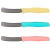 QUTTIN Set di coltelli da cucina, 3 pezzi in acciaio inox, coltelli da cucina multicolori per burro e paté, impugnatura ergonomica in polipropilene, gamma Samba. Giallo, blu e rosa