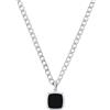 Amor Collana con ciondolo in acciaio inox, da uomo, con agata, 50 + 5 cm, colore nero, in confezione regalo, 2040349