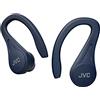 JVC HA-EC25T, Auricolari sportivi senza fili, leggeri e compatti, batteria a lunga durata (fino a 30 ore), suono con controller magnetico al neodimio, resistenza all'acqua (IPX5), Blu