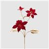 EDG Decorazione Natalizia Stella di Natale Rosso Oro 72cm Tessuto