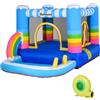 Outsunny Castello Gonfiabile per Bambini con Trampolino e Piscina, Pompa Elettrica Inclusa 280x170x155cm, Multicolore|Aosom
