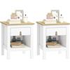 HOMCOM Set 2 Comodini con Cassetto e Ripiano Aperto in Legno, 45x40x55 cm, Bianco e Rovere | Aosom Italy