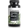 natural elements Vitamina D3 1000 U.I. - 365 compresse per una scorta annuale - per le ossa e il sistema immunitario - Vitamina D - ad alto dosaggio, senza additivi inutili - testato in laboratorio