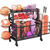 FFitness Rastrelliera per Manubri con Ruote Per Attrezzatura da Allenamento Supporto Pesi Attrezzi Yoga Tappetini Kettlebell Rack Palestra Domestica Gym