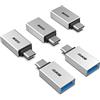 BENFEI adattatore USB C a USB 3.0 5 Confezioni, adattatore OTG USB Tipo C a USB 3.1/3.0/2.0 [Compatibile Thunderbolt 3/4] per iPhone 15 Pro/Max MacBook Pro/Air 2023 iPad Pro iMac S23, Argento