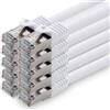 1aTTack.de 3.0m CAT7 Cavo di rete LAN RJ45 10 Gigabit, 10 pezzi - bianco | Cavo patch Ethernet, rame, schermatura SFTP PiMF, DSL, switch, modem, router, patch panel, CAT7 CAT6 CAT5