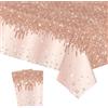 COSORO 2 Pezzi Brillante Tovaglia Plastica Rettangolare,137*274cm Sequins Tovaglia Antimacchia Impermeabile Oro Rosa Grande,Tovaglie per Festa Decorazione Desktop per Festa di Compleanno Matrimonio Natale