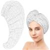 AUYAO Asciugamano in Microfibra per Capelli da Donna, Asciugamani in Turbante, Super Assorbente, per Casa e Salon, Asciugamano per Asciugare per Donne Bambini Capelli Lunghi e Ricci