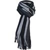 Giovanni Cassini Calda sciarpa invernale da uomo, elegante, lavorata a maglia, a righe Black Grey Taglia unica