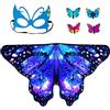 Sunlisky Costume da farfalla per bambini, set da 3 (mantello, maschera e forcine)