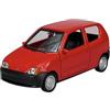 Generisch Welly - Modellino Auto Fiat Seicento Rosso Circa 1/34-1/39 in Metallo, Modello Pressofuso, Nuovo in Scatola