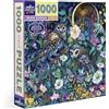 eeBoo- Piece & Love: Moon Garden-1000 pc Puzzle 1000 Pezzi Giardino Scena Notturna fiorita al Chiaro di Luna-Dimensioni 58,5 x 58,5 cm, PZT726